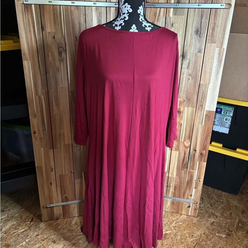 Showmall Elegant Red Maroon Women's Dress